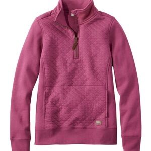 L.L.Bean Purple‎ Plum Quilted 1/4 Zip Pullover Sweatshirt